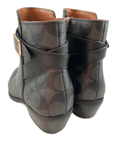 COACH（コーチ）COACH (コーチ) ディーン シグネチャー サイドジップブーティ ブラック サイズ:23の古着・服飾アイテム