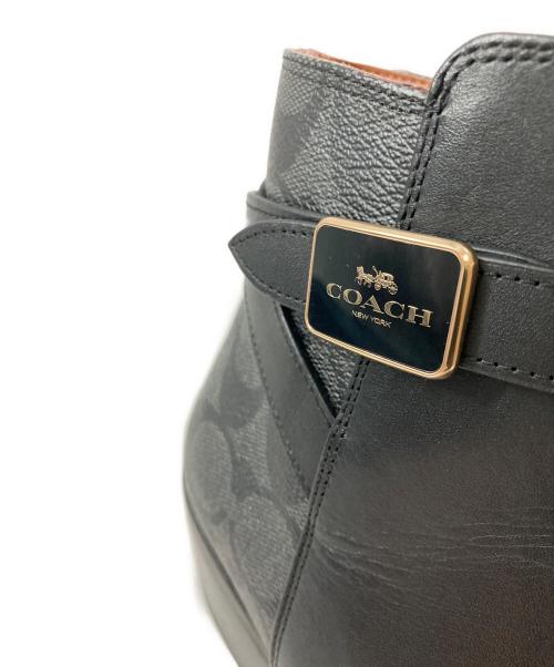 COACH（コーチ）COACH (コーチ) ディーン シグネチャー サイドジップブーティ ブラック サイズ:23の古着・服飾アイテム