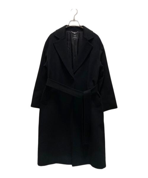 23区（ニジュウサンク）23区 (ニジュウサンク) ウールアンゴラビーバー ロングチェスターコート ブラック サイズ:38の古着・服飾アイテム