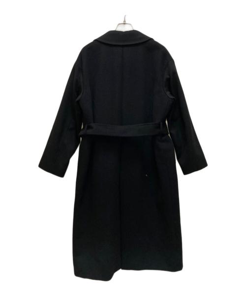 23区（ニジュウサンク）23区 (ニジュウサンク) ウールアンゴラビーバー ロングチェスターコート ブラック サイズ:38の古着・服飾アイテム