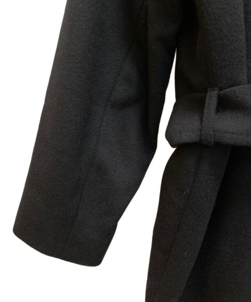 23区（ニジュウサンク）23区 (ニジュウサンク) ウールアンゴラビーバー ロングチェスターコート ブラック サイズ:38の古着・服飾アイテム