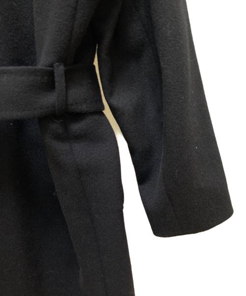 23区（ニジュウサンク）23区 (ニジュウサンク) ウールアンゴラビーバー ロングチェスターコート ブラック サイズ:38の古着・服飾アイテム