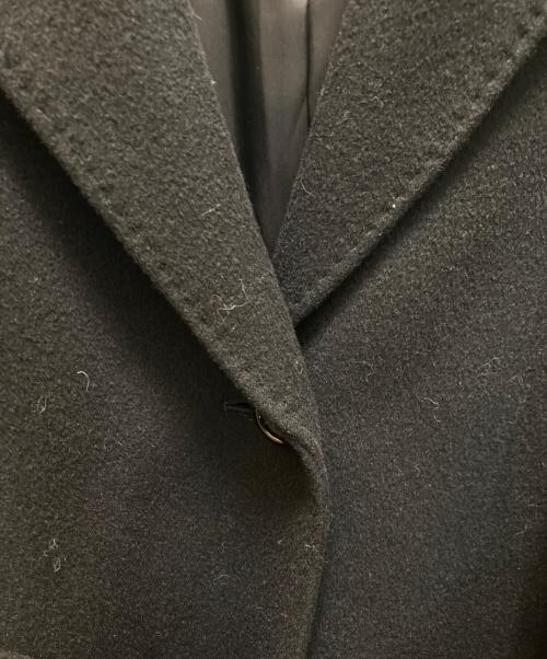 23区（ニジュウサンク）23区 (ニジュウサンク) ウールアンゴラビーバー ロングチェスターコート ブラック サイズ:38の古着・服飾アイテム