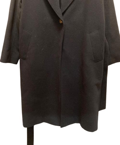 23区（ニジュウサンク）23区 (ニジュウサンク) ウールアンゴラビーバー ロングチェスターコート ブラック サイズ:38の古着・服飾アイテム