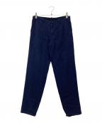 Y'sワイズ）の古着「リネンウールテーパードイージーパンツ」｜ネイビー