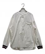 The Duffer of ST.Georgeザ ダファーオブセントジョージ）の古着「ノーカラーリブシャツ」｜ホワイト