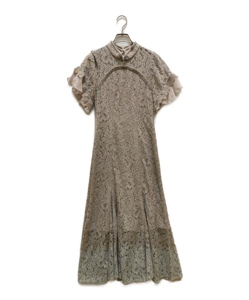 Snidel（スナイデル）Snidel (スナイデル) チャイナライクレースドレス ベージュ サイズ:０の古着・服飾アイテム