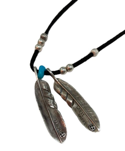 WHEEL WORKS（ホイールワークス）WHEEL WORKS (ホイールワークス) フェザー・ストーン モチーフネックレス スカイブルーの古着・服飾アイテム