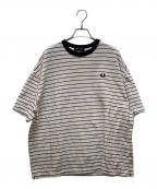 FRED PERRY×BEAMSフレッドペリー×ビームス）の古着「別注鹿の子ボーダーTシャツ」｜ホワイト