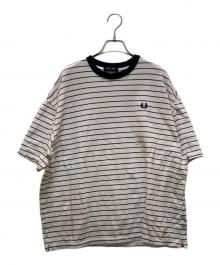 FRED PERRY×BEAMS（フレッドペリー×ビームス）の古着「別注鹿の子ボーダーTシャツ」｜ホワイト