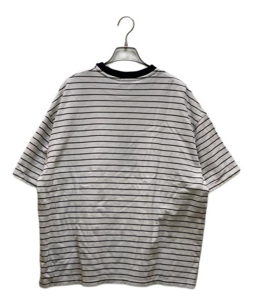 FRED PERRY（フレッドペリー）FRED PERRY (フレッドペリー) BEAMS (ビームス) 別注鹿の子ボーダーTシャツ ホワイト サイズ:Lの古着・服飾アイテム