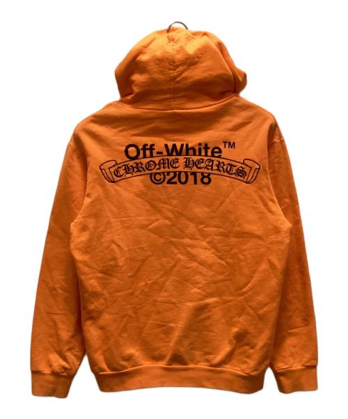CHROME HEARTS（クロムハーツ）CHROME HEARTS (クロムハーツ) OFFWHITE (オフホワイト) コラボ バックプリントロゴパーカー オレンジ サイズ:XX-LARGEの古着・服飾アイテム