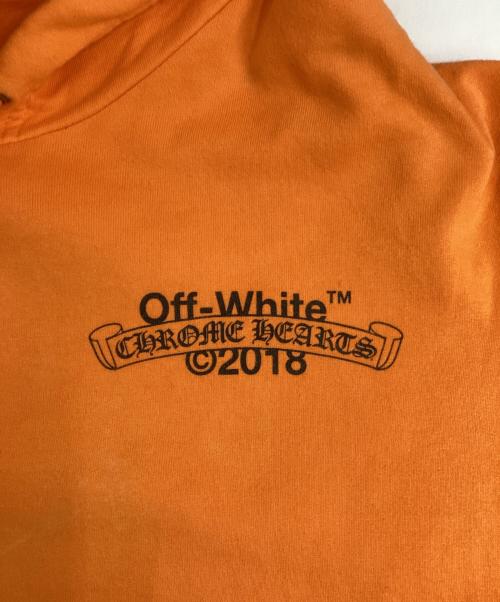 CHROME HEARTS（クロムハーツ）CHROME HEARTS (クロムハーツ) OFFWHITE (オフホワイト) コラボ バックプリントロゴパーカー オレンジ サイズ:XX-LARGEの古着・服飾アイテム
