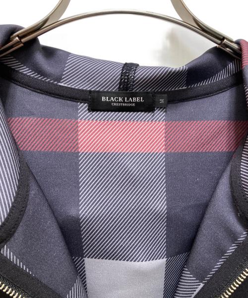 BLACK LABEL CRESTBRIDGE（ブラックレーベル クレストブリッジ）BLACK LABEL CRESTBRIDGE (ブラックレーベル クレストブリッジ) 裏チェックジップパーカー ブラック サイズ:Mの古着・服飾アイテム