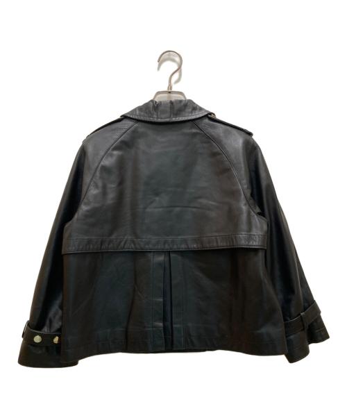 Cinquanta（チンクワンタ）Cinquanta (チンクワンタ) レザーショートトレンチコート ブラック サイズ:38の古着・服飾アイテム