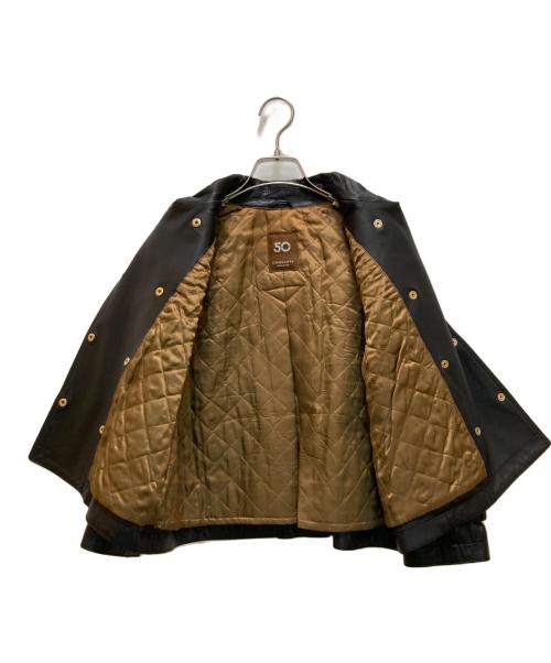 Cinquanta（チンクワンタ）Cinquanta (チンクワンタ) レザーショートトレンチコート ブラック サイズ:38の古着・服飾アイテム