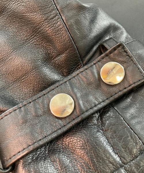 Cinquanta（チンクワンタ）Cinquanta (チンクワンタ) レザーショートトレンチコート ブラック サイズ:38の古着・服飾アイテム