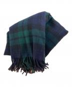 JOHNSTONS OF ELGINジョンストンズオブエルガン）の古着「カシミヤ大判ブラックウォッチストール」｜グリーン