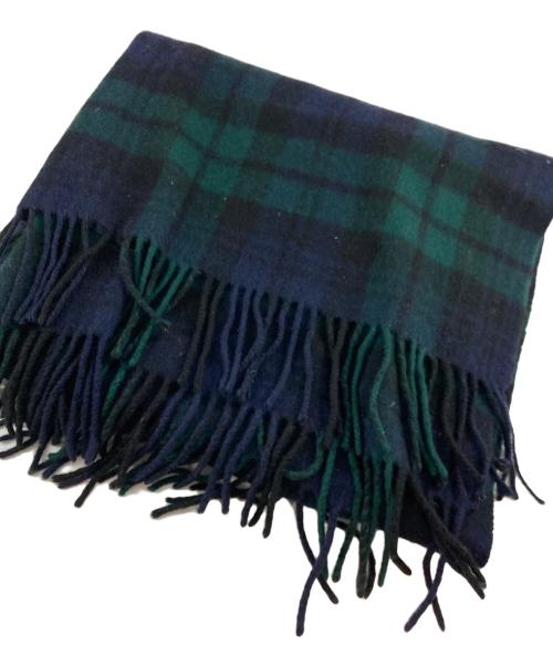 JOHNSTONS OF ELGIN（ジョンストンズオブエルガン）JOHNSTONS OF ELGIN (ジョンストンズオブエルガン) カシミヤ大判ブラックウォッチストール グリーンの古着・服飾アイテム