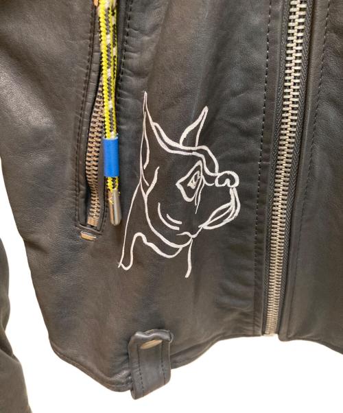 DIESEL（ディーゼル）DIESEL (ディーゼル) L-WILL レザーダブルライダースジャケット ブラック サイズ:Ⅼの古着・服飾アイテム