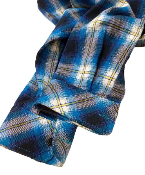 DIESEL（ディーゼル）DIESEL (ディーゼル) チェックシャツパーカー ブルー サイズ:Mの古着・服飾アイテム