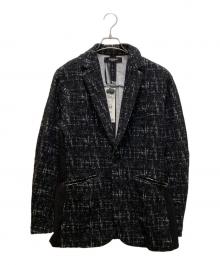 1PIU1UGUALE3 RELAX（ウノピゥウノウグァーレトレ リラックス）の古着「360°ストレッチツイードテーラードジャケット」｜ブラック×ホワイト