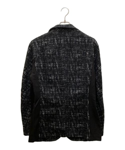 1PIU1UGUALE3 RELAX（ウノピゥウノウグァーレトレ リラックス）1piu1uguale3 relax (ウノピゥウノウグァーレトレ リラックス) 360°ストレッチツイードテーラードジャケット ブラック×ホワイト サイズ:Ⅼの古着・服飾アイテム
