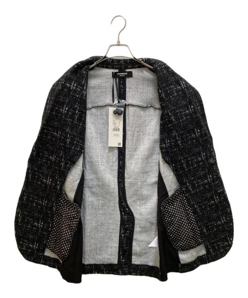 1PIU1UGUALE3 RELAX（ウノピゥウノウグァーレトレ リラックス）1piu1uguale3 relax (ウノピゥウノウグァーレトレ リラックス) 360°ストレッチツイードテーラードジャケット ブラック×ホワイト サイズ:Ⅼの古着・服飾アイテム