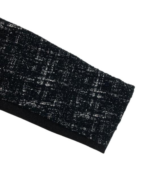 1PIU1UGUALE3 RELAX（ウノピゥウノウグァーレトレ リラックス）1piu1uguale3 relax (ウノピゥウノウグァーレトレ リラックス) 360°ストレッチツイードテーラードジャケット ブラック×ホワイト サイズ:Ⅼの古着・服飾アイテム