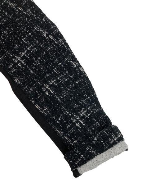 1PIU1UGUALE3 RELAX（ウノピゥウノウグァーレトレ リラックス）1piu1uguale3 relax (ウノピゥウノウグァーレトレ リラックス) 360°ストレッチツイードテーラードジャケット ブラック×ホワイト サイズ:Ⅼの古着・服飾アイテム