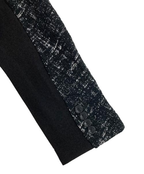 1PIU1UGUALE3 RELAX（ウノピゥウノウグァーレトレ リラックス）1piu1uguale3 relax (ウノピゥウノウグァーレトレ リラックス) 360°ストレッチツイードテーラードジャケット ブラック×ホワイト サイズ:Ⅼの古着・服飾アイテム