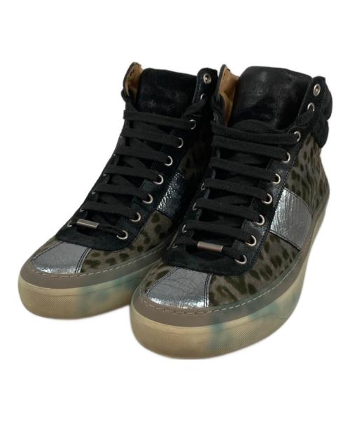 JIMMY CHOO（ジミーチュウ）JIMMY CHOO (ジミーチュウ) レオパードハイカットスニーカー グレー サイズ:43の古着・服飾アイテム