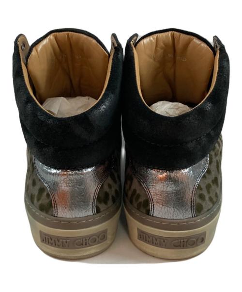 JIMMY CHOO（ジミーチュウ）JIMMY CHOO (ジミーチュウ) レオパードハイカットスニーカー グレー サイズ:43の古着・服飾アイテム