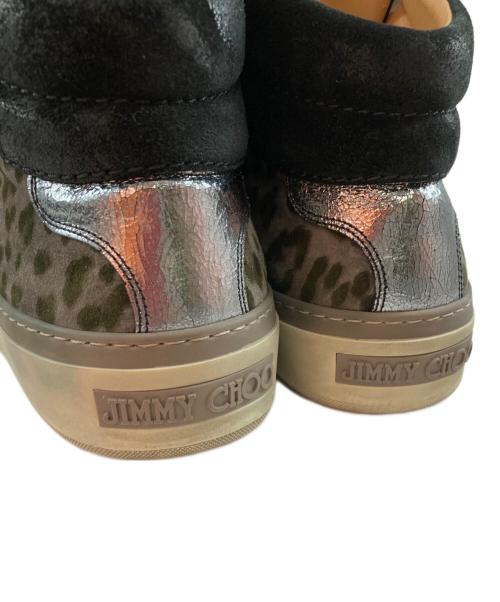 JIMMY CHOO（ジミーチュウ）JIMMY CHOO (ジミーチュウ) レオパードハイカットスニーカー グレー サイズ:43の古着・服飾アイテム