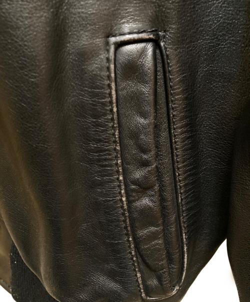 VANSON（バンソン）VANSON (バンソン) ロゴワッペン レザーブルゾン ブラック サイズ:34の古着・服飾アイテム