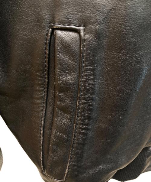 VANSON（バンソン）VANSON (バンソン) ロゴワッペン レザーブルゾン ブラック サイズ:34の古着・服飾アイテム