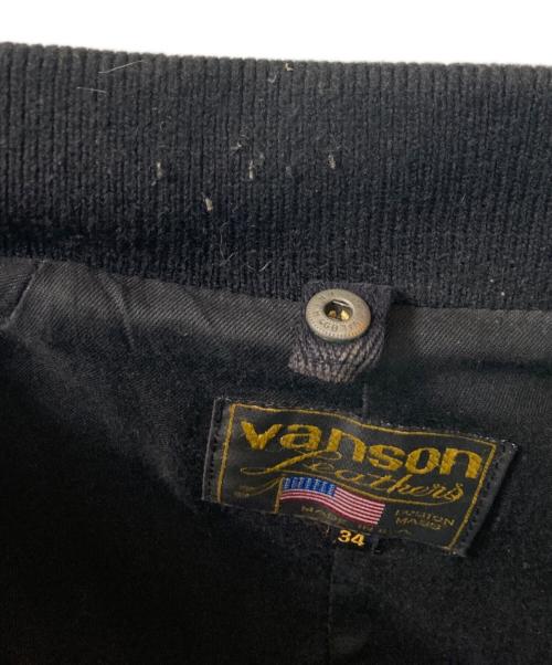 VANSON（バンソン）VANSON (バンソン) ロゴワッペン レザーブルゾン ブラック サイズ:34の古着・服飾アイテム