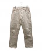 BONCOURAボンクラ）の古着「SHRINK TO FIT ストレートデニムパンツ」｜ホワイト