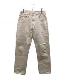 BONCOURA（ボンクラ）の古着「SHRINK TO FIT ストレートデニムパンツ」｜ホワイト