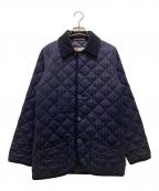 Traditional Weatherwearトラディショナルウェザーウェア）の古着「ストライプウールキルティングジャケット」｜ネイビー