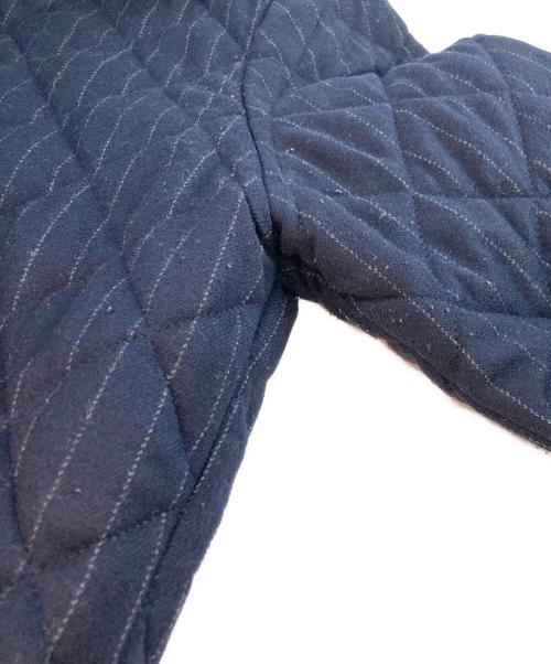 Traditional Weatherwear（トラディショナルウェザーウェア）Traditional Weatherwear (トラディショナルウェザーウェア) ストライプウールキルティングジャケット ネイビー サイズ:36の古着・服飾アイテム
