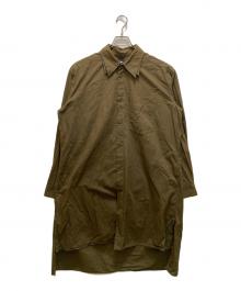 GROUND Y（グラウンドワイ）の古着「コットンブロード ダブルカラー ビッグシャツ」｜オリーブ