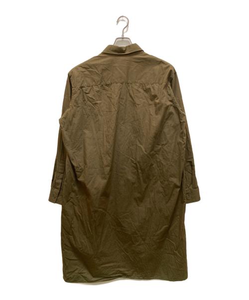 GROUND Y（グラウンドワイ）GROUND Y (グラウンドワイ) コットンブロード ダブルカラー ビッグシャツ オリーブ サイズ:3の古着・服飾アイテム
