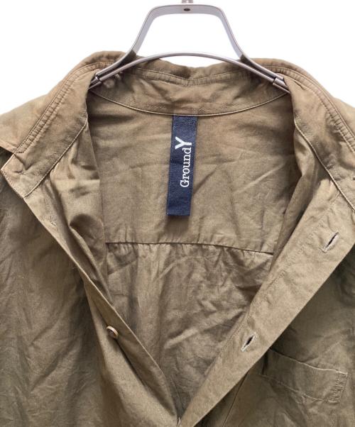 GROUND Y（グラウンドワイ）GROUND Y (グラウンドワイ) コットンブロード ダブルカラー ビッグシャツ オリーブ サイズ:3の古着・服飾アイテム