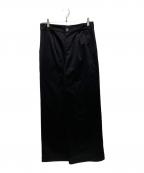 ADRERアドラー）の古着「ダブルクロスベーシックワイドストレートパンツ」｜ブラック