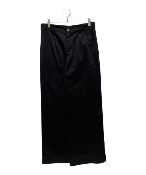 ADRER（アドラー）ADRER (アドラー) ダブルクロスベーシックワイドストレートパンツ ブラック サイズ:Ⅼの古着・服飾アイテム