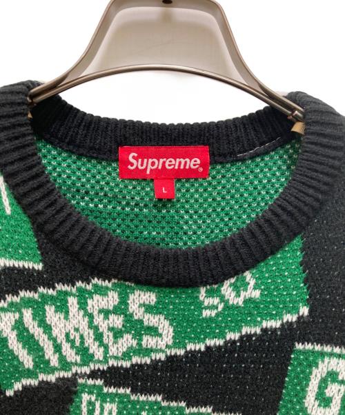 SUPREME（シュプリーム）Supreme (シュプリーム) ストリート サインズ セーター グリーン サイズ: Lの古着・服飾アイテム