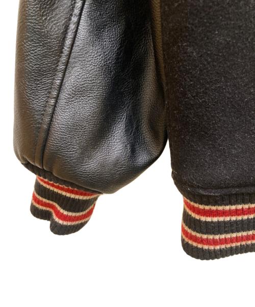 HOUSTON（ヒューストン）HOUSTON (ヒューストン) メルトンアワードジャケット ブラック サイズ:XXLの古着・服飾アイテム