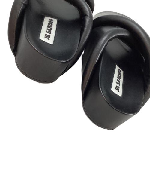 JIL SANDER（ジルサンダー）JIL SANDER (ジルサンダー) パデッド クロスストラップ スライドサンダル ブラック サイズ:36の古着・服飾アイテム