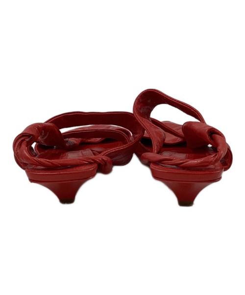 BOTTEGA VENETA（ボッテガベネタ）BOTTEGA VENETA (ボッテガベネタ) ポインテッドトゥレザーサンダル レッド サイズ:36の古着・服飾アイテム